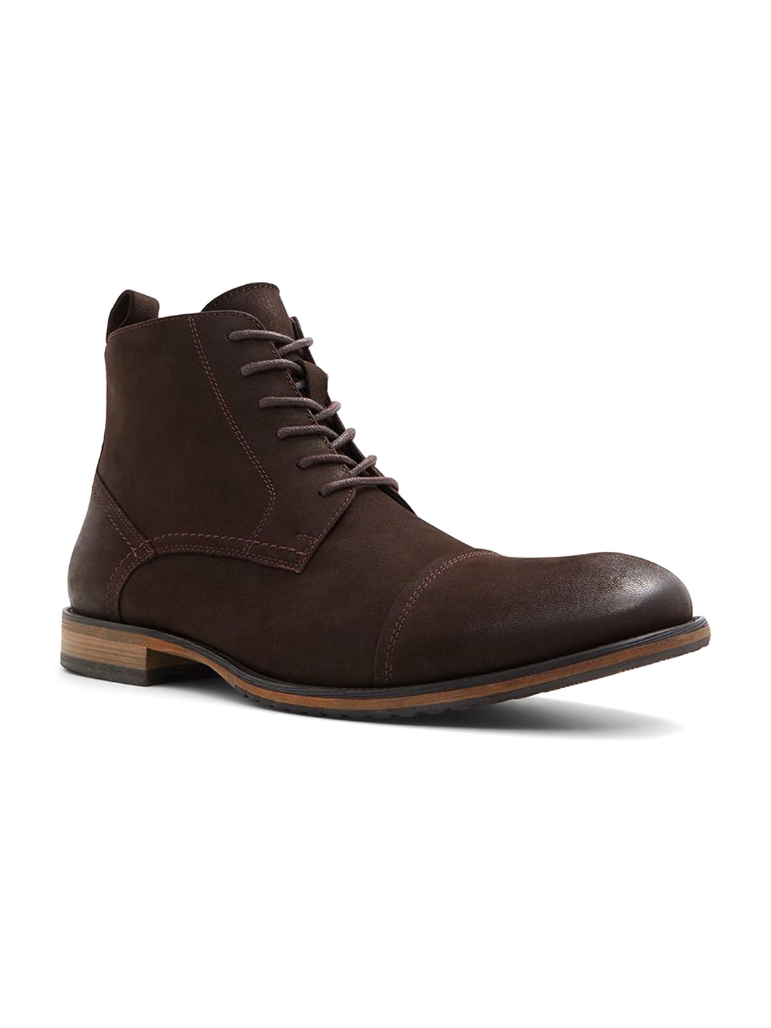 

ALDO Men Leather High-Top Desert Boots, Brown