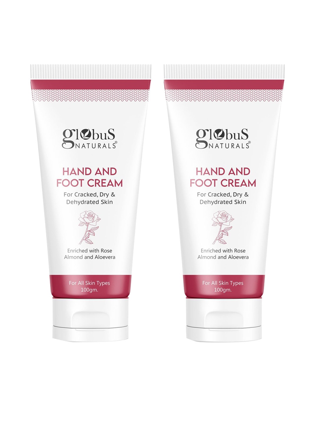 

Globus naturals Set Of 2 Hand & Foot Cream For Cracked Dry & Dehydrated Skin - 100g Each, White