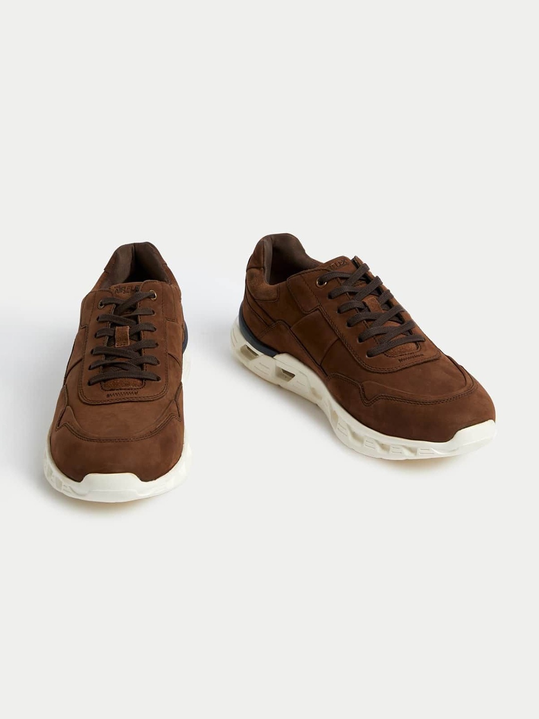 

Marks & Spencer Men Perforations Airflex Leather Trainers, Brown