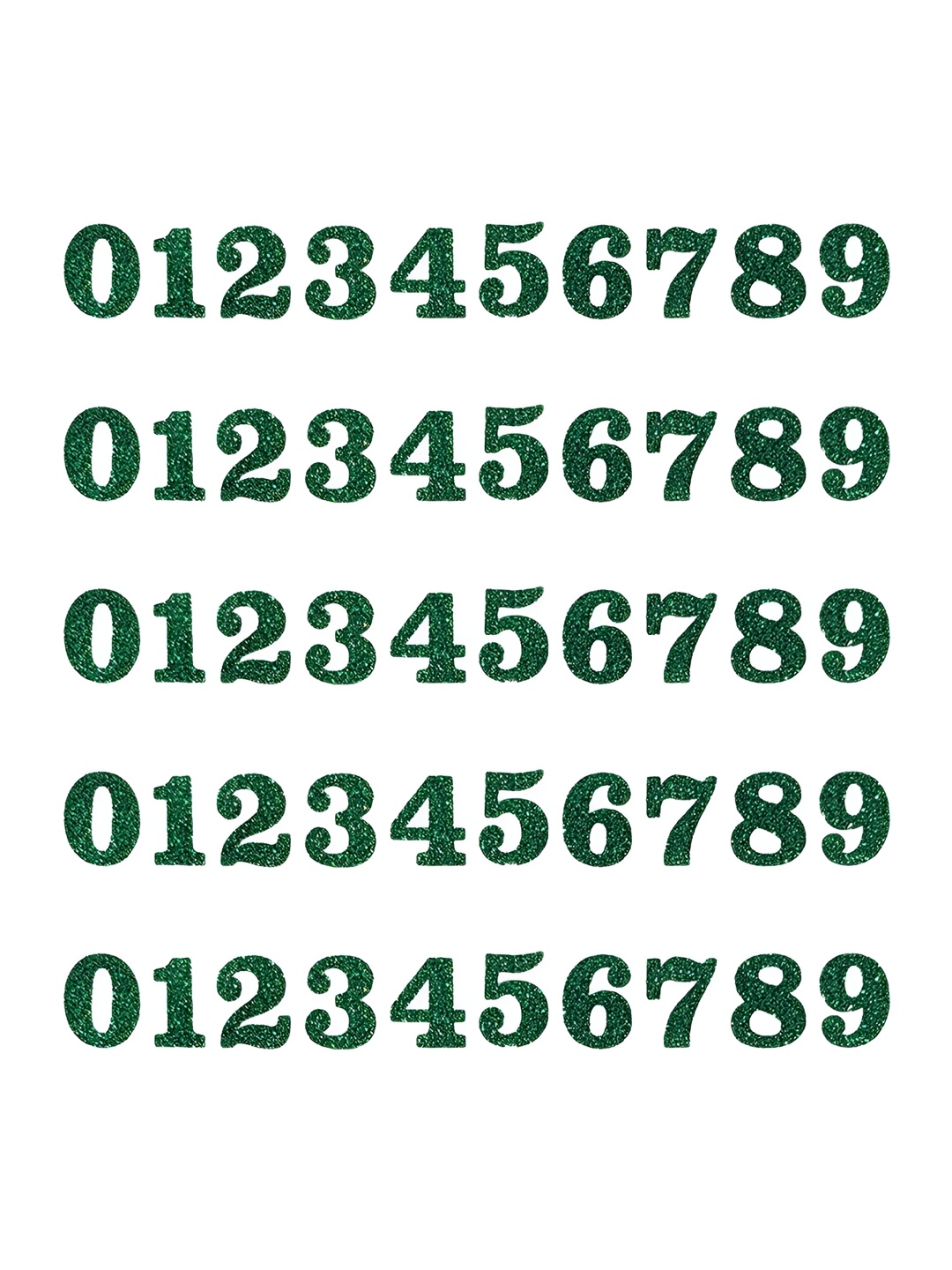 

Comet Busters Green & White Printed Self-Adhesive Glitter Numerals Stickers