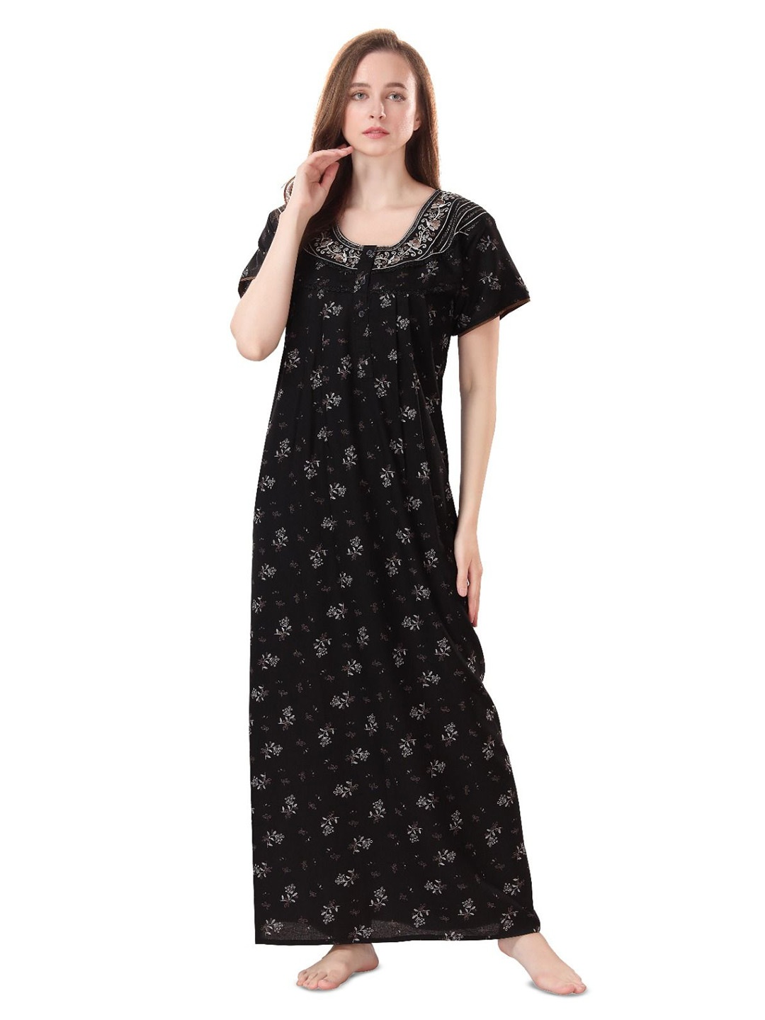 

Soulemo Printed Maxi Nightdress, Black