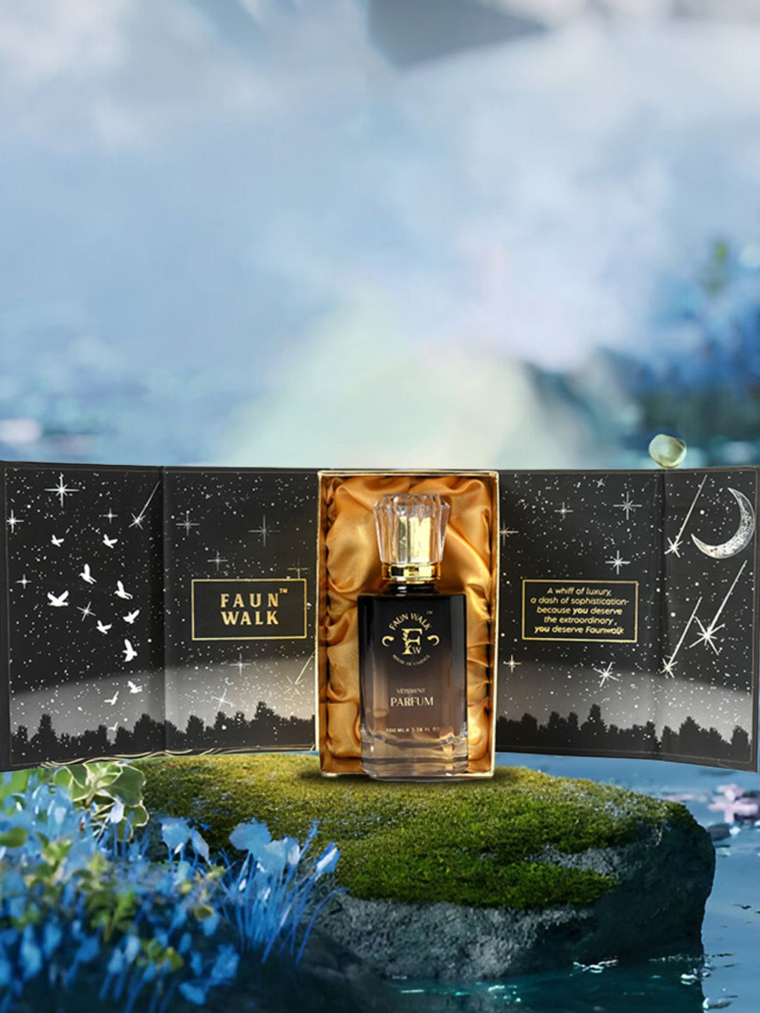 

FAUN WALK Men Calabrian Blue Designer Perfume- 50ml, Black