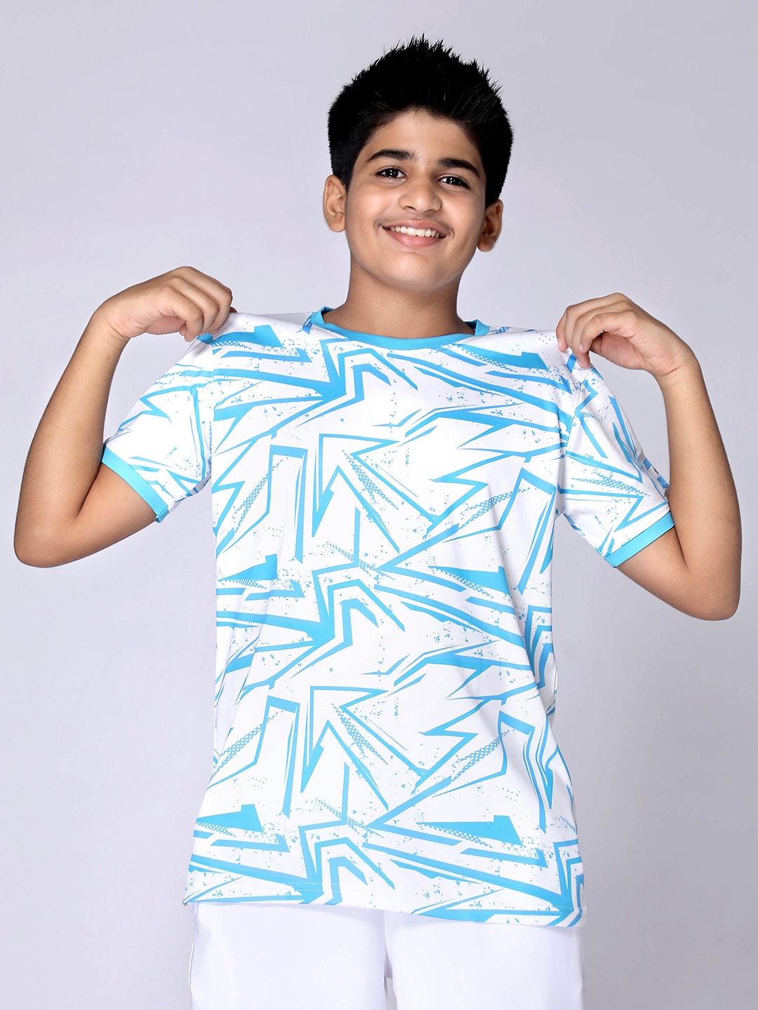 

UMILDO Boys Graphic Printed Round Neck Polyester Tshirt, White
