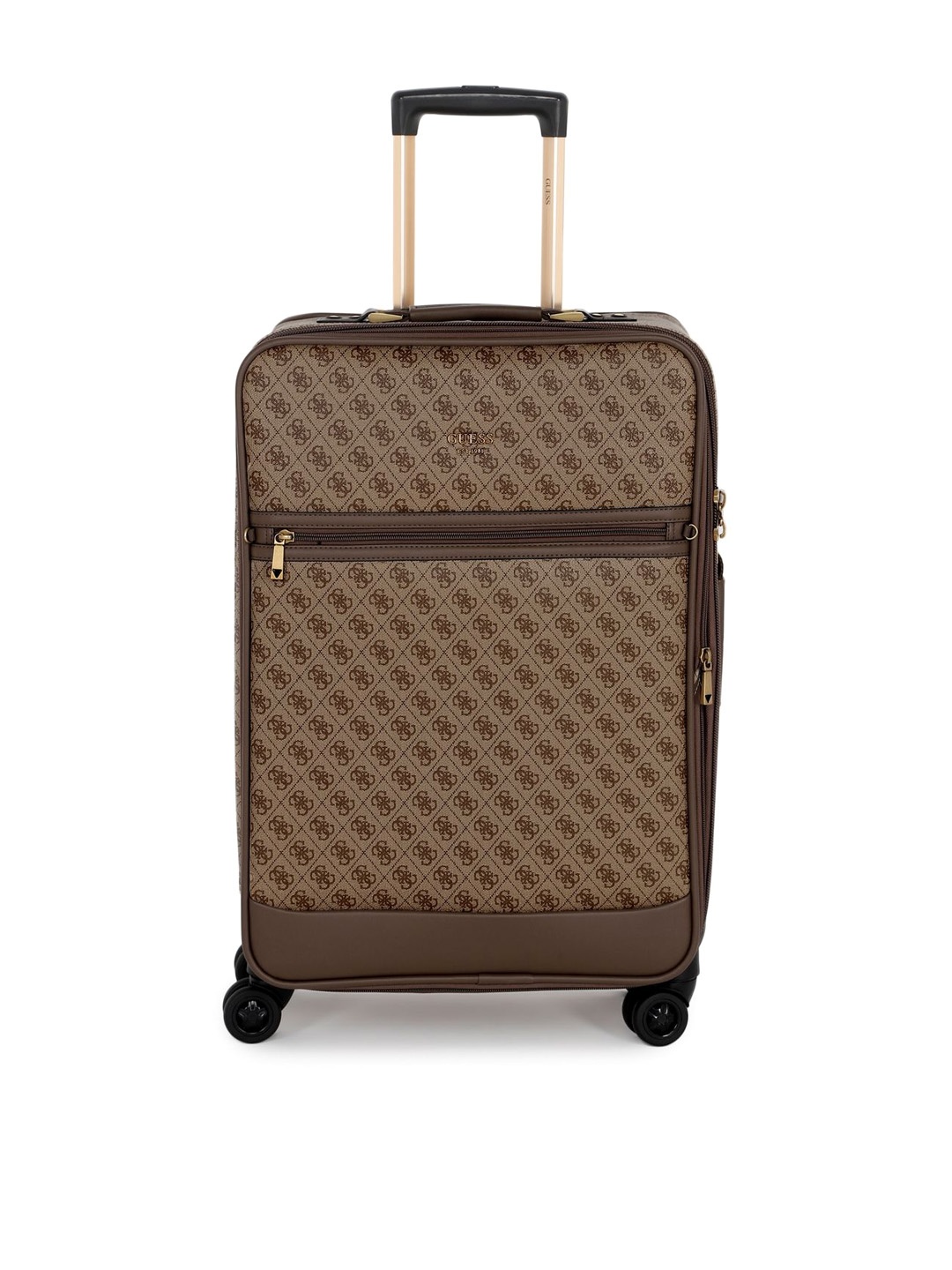 

GUESS Printed Soft Suitcase Trolley Bag, Brown