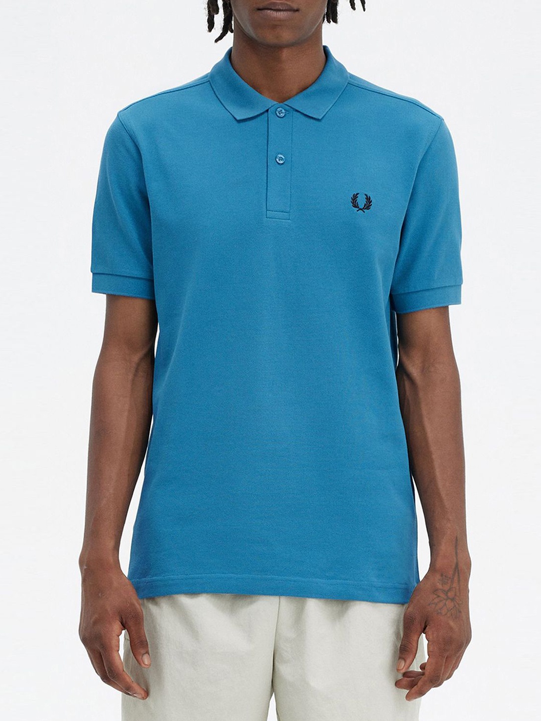 

Fred Perry Men Polo Collar Applique T-shirt, Blue
