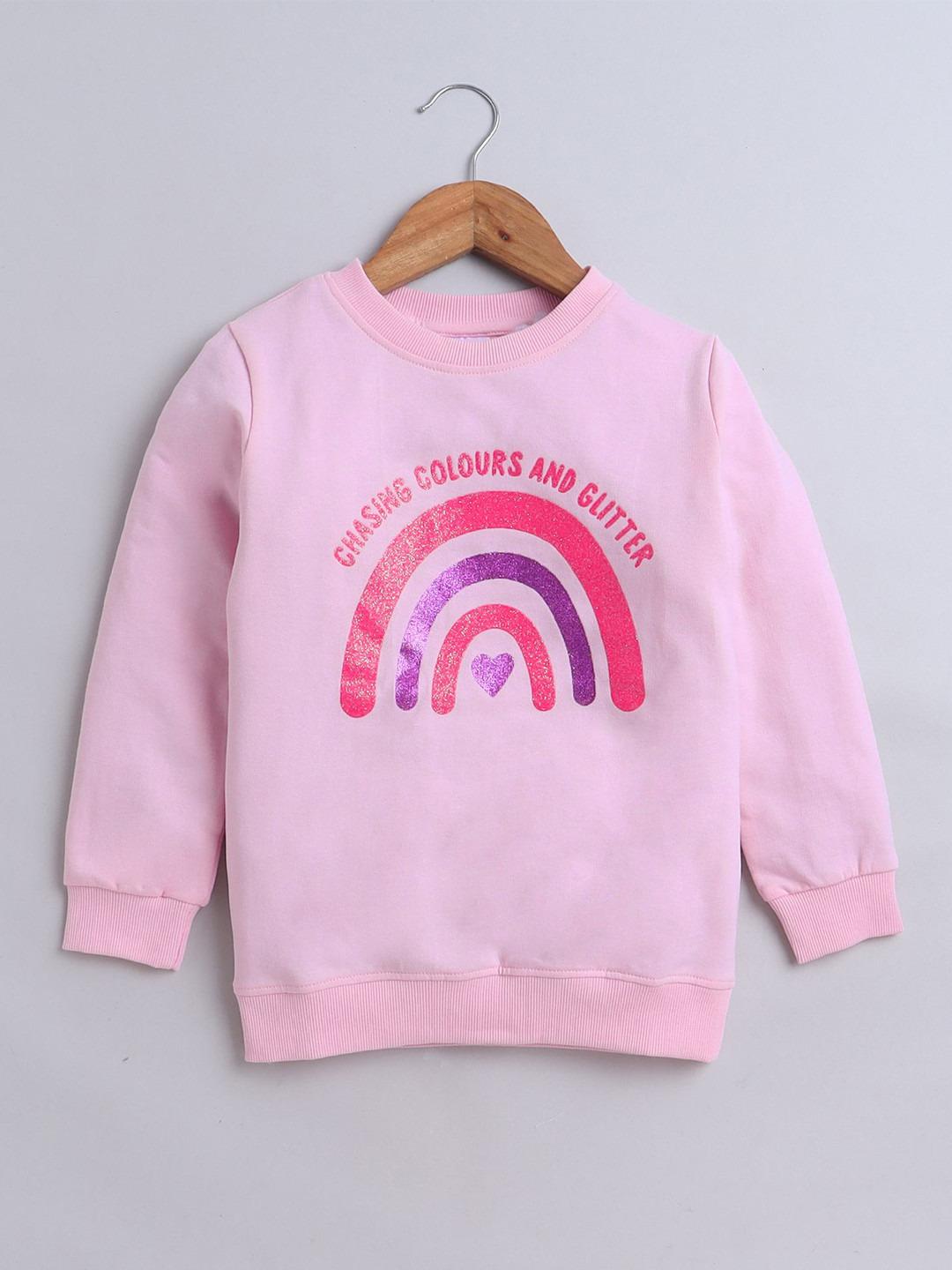

BUMZEE Girls Printed Sweatshirt, Pink