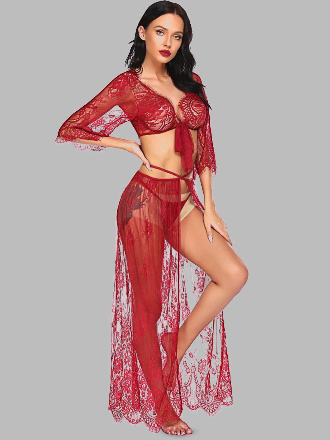 

VAGHBHATT Net Baby Doll, Red