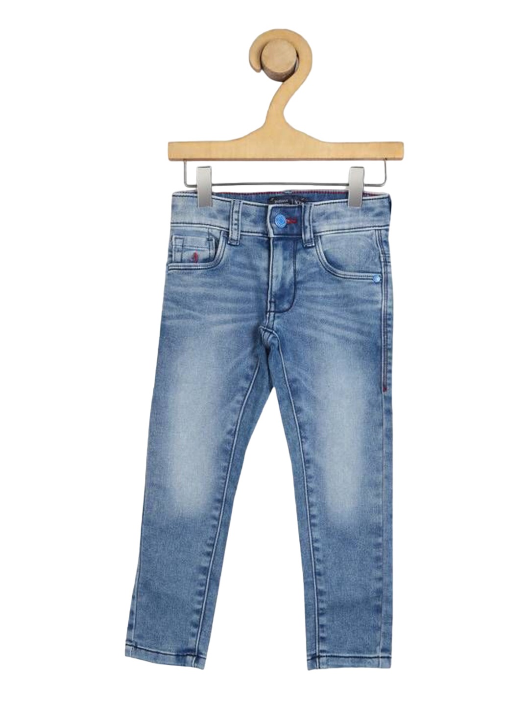 

Indian Terrain Boys Classic Mid-Rise Low Distress Heavy Fade Jeans, Blue