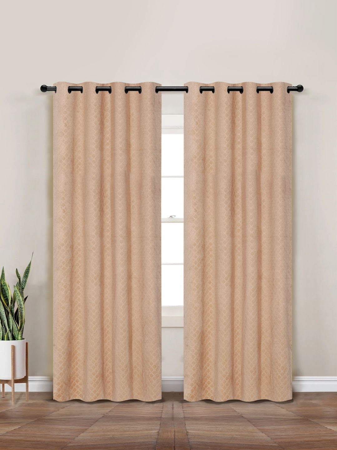 

Myntra Elegant Homes Cream-Coloured Set of 2 Ethnic Motifs Black Out Door Curtain
