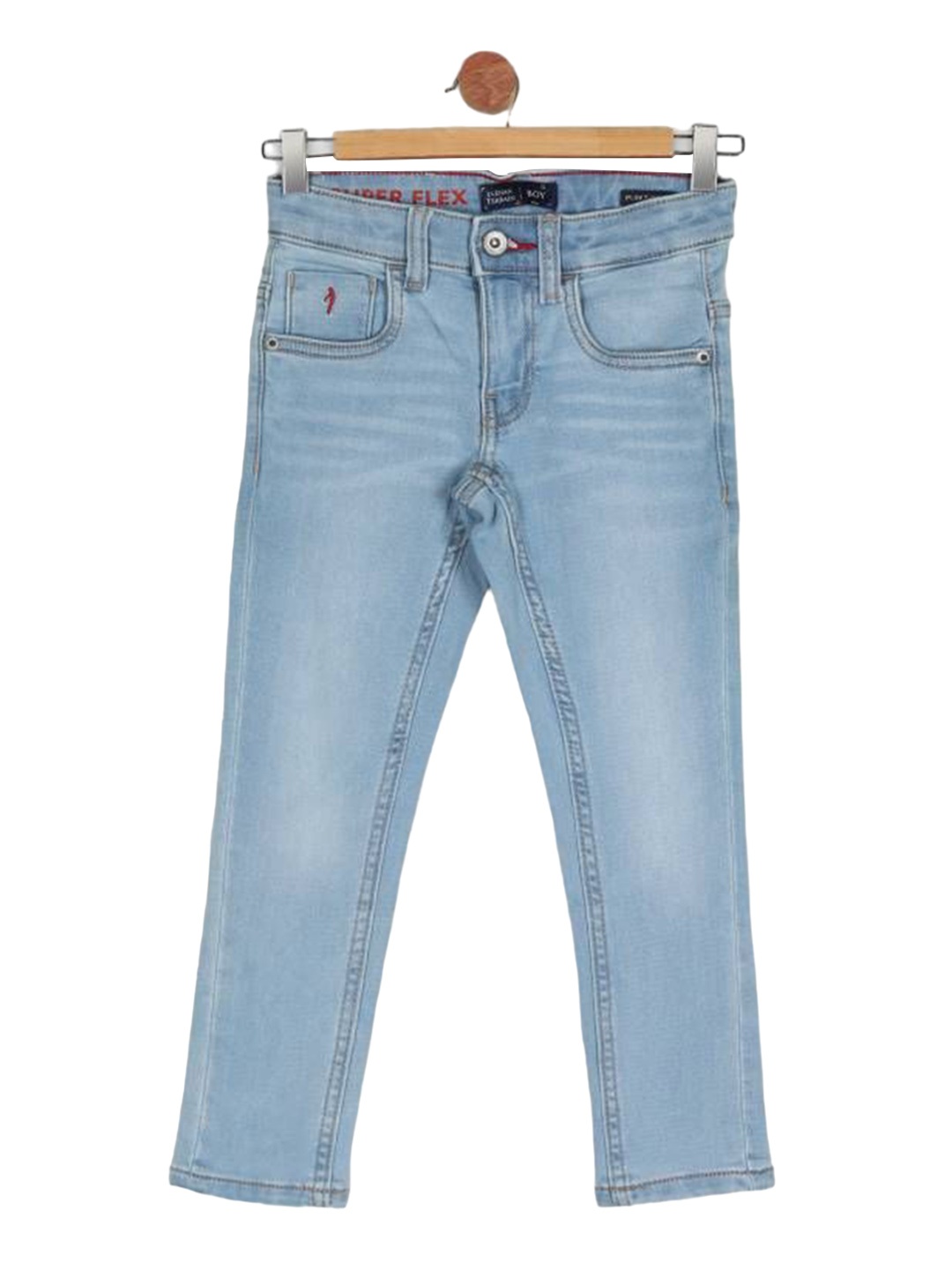 

Indian Terrain Boys Classic Mid-Rise Light Fade Jeans, Blue