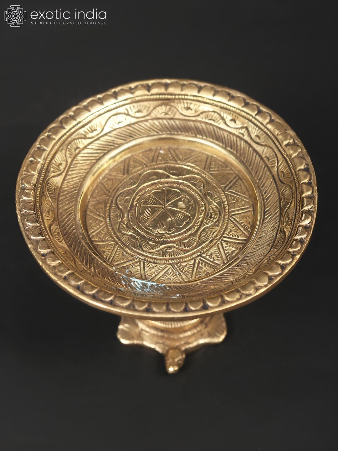 

Exotic India Brass Vastu Lamp, Gold