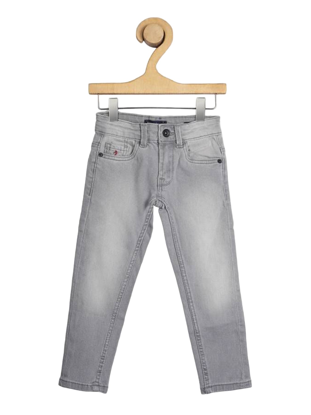 

Indian Terrain Boys Classic Tapered Fit Light Fade Denim Jeans, Grey
