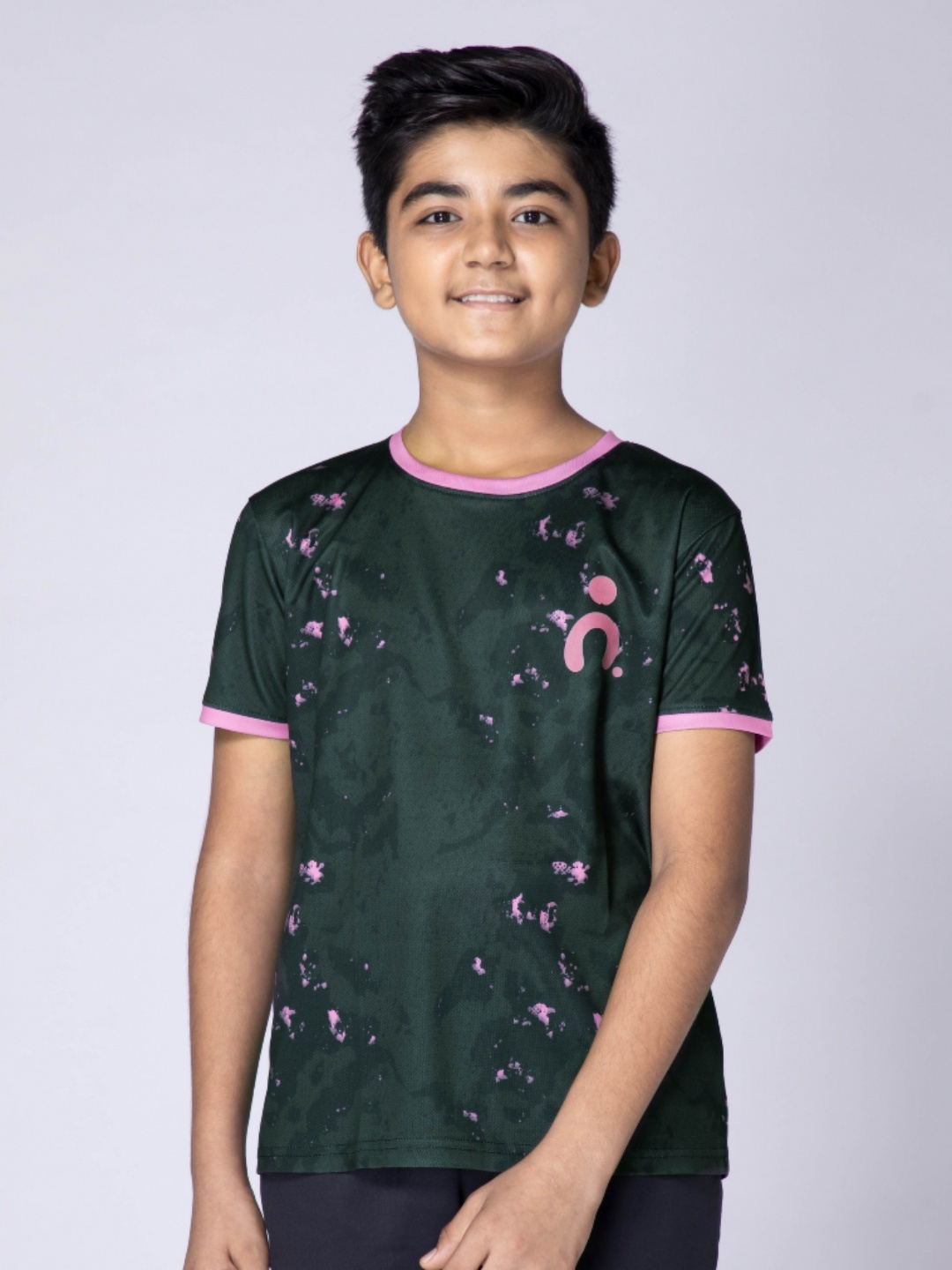 

UMILDO Boys Abstract Printed Round Neck Polyester Tshirt, Black