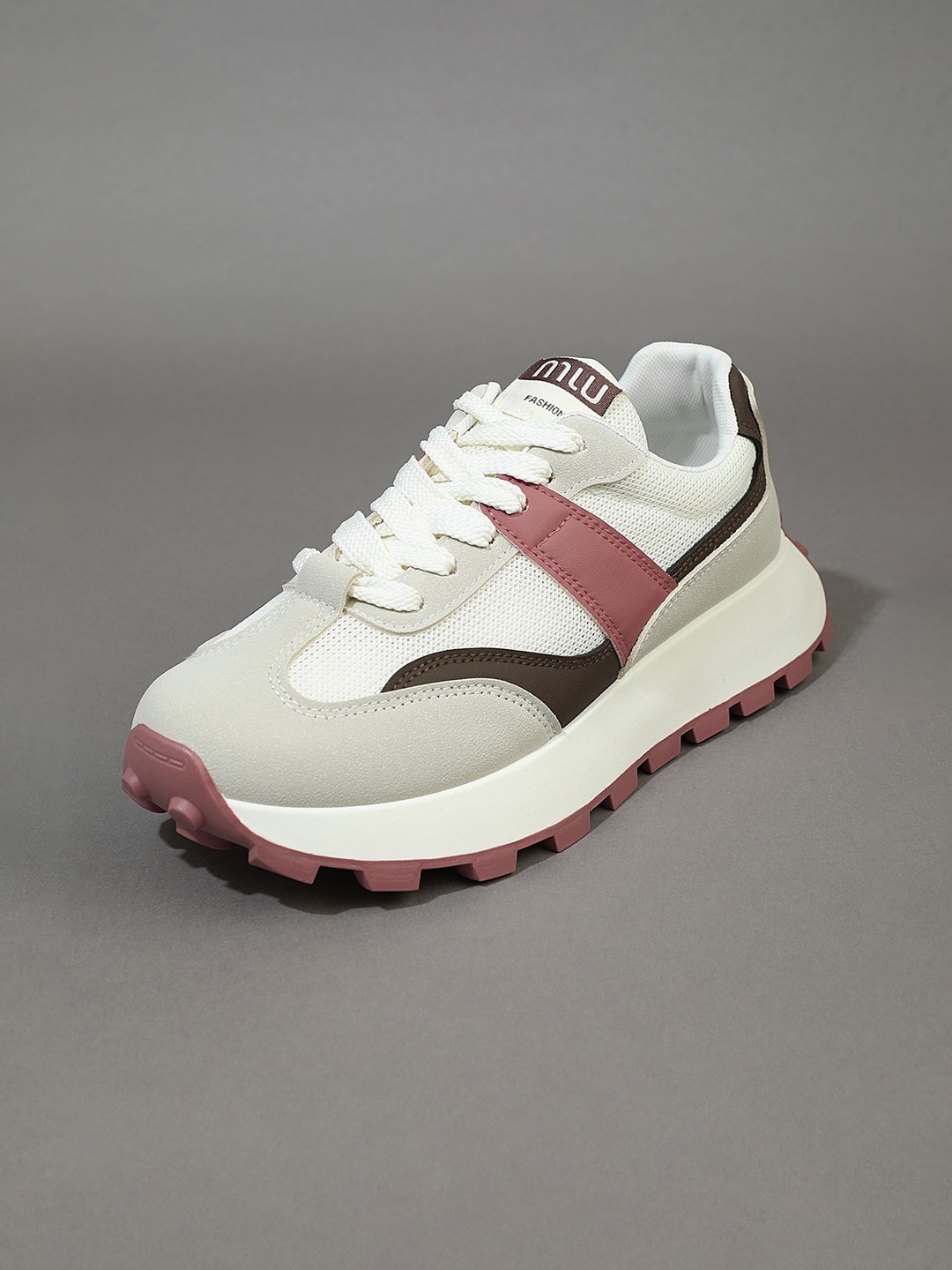 

LULU & SKY Women Colourblocked PU Sneakers, Off white