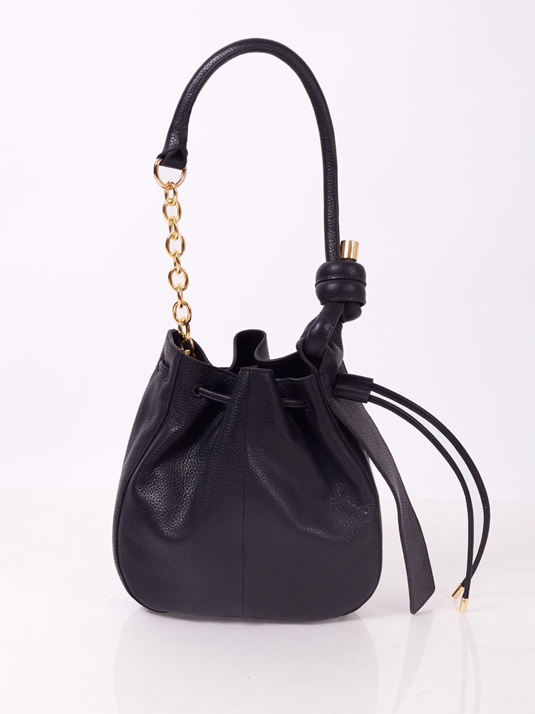 

Oddcat leather hobo shoulder bag with long strap, Black