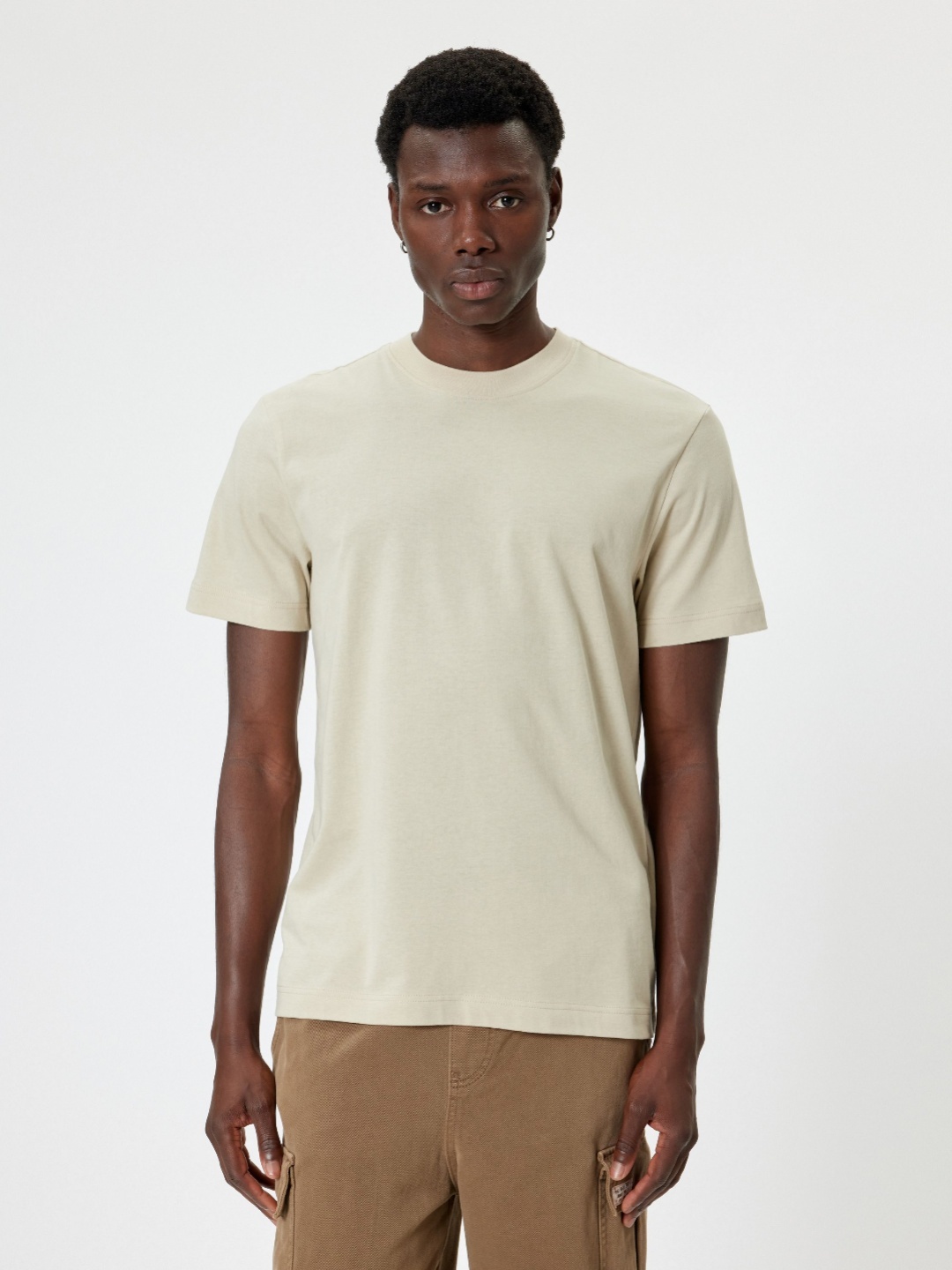 

Koton Men Hooded Pockets T-shirt, Beige