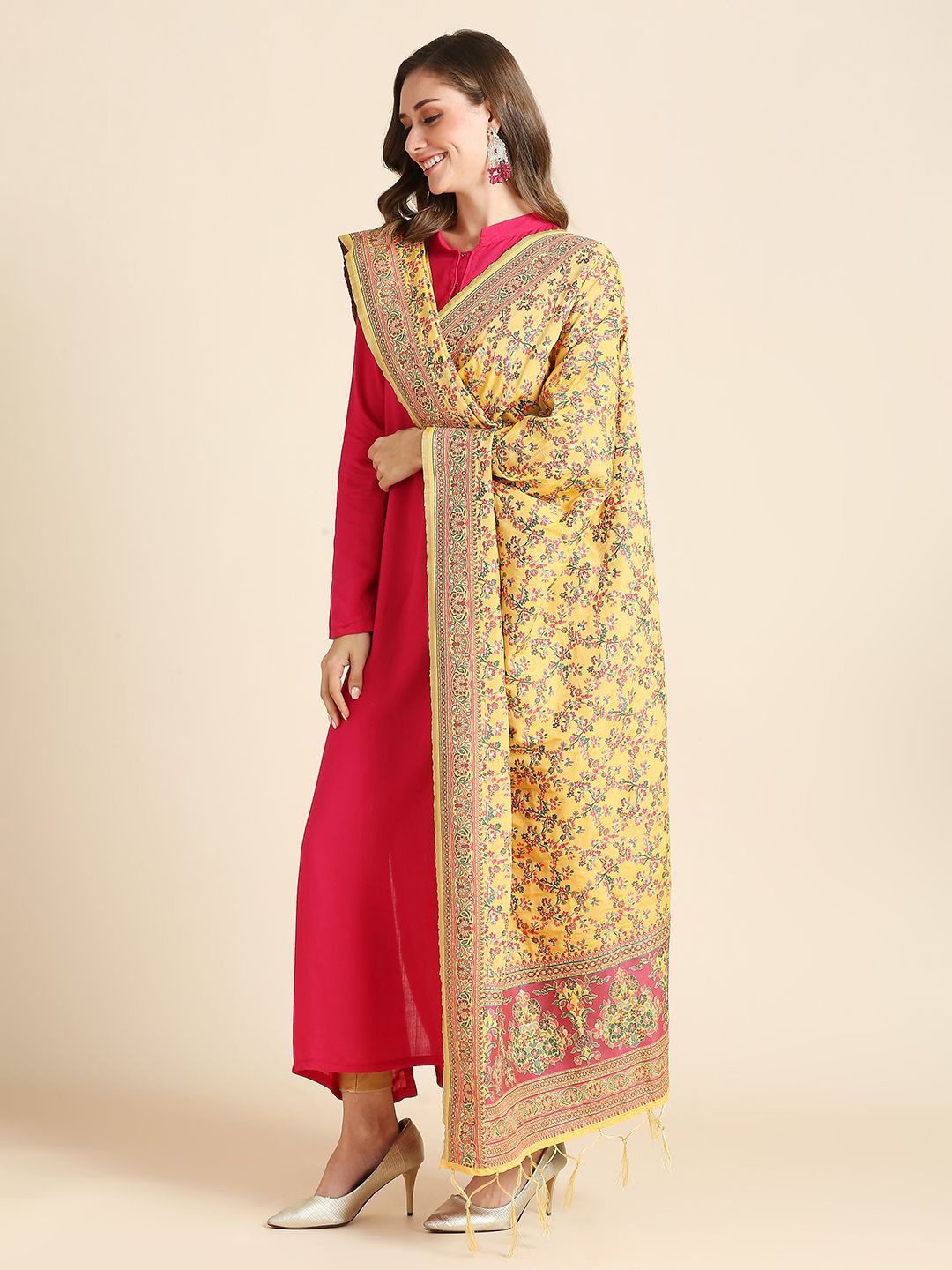 

Dupatta Bazaar Ethnic Woven Design Dupatta, Yellow