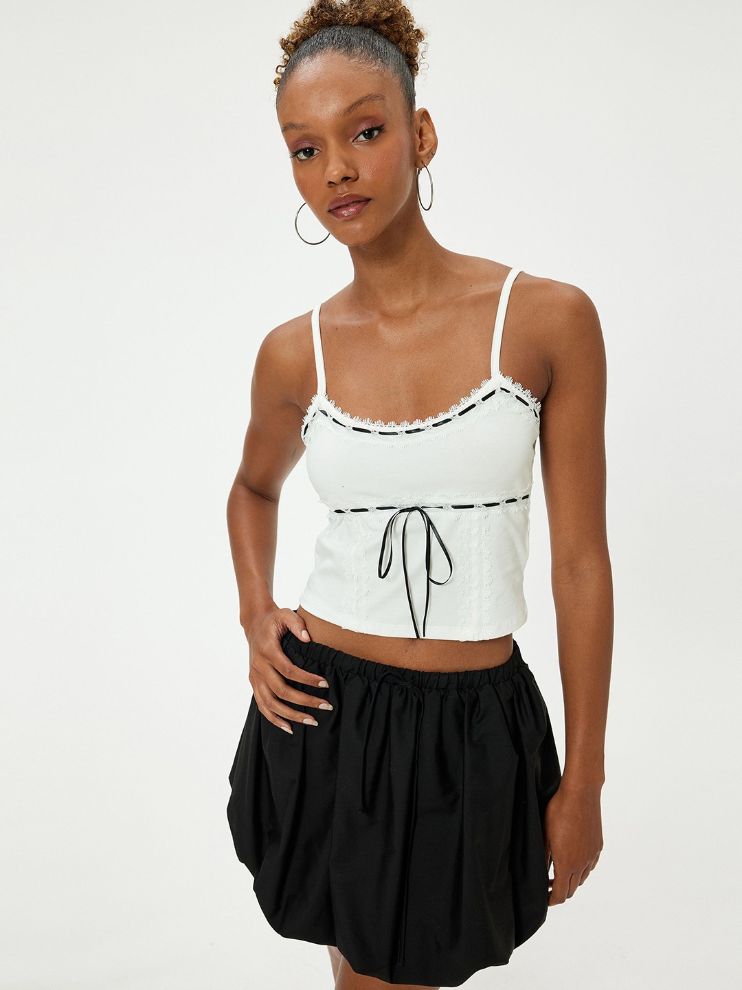

Koton Women Solid Shoulder Straps Cotton Top, White