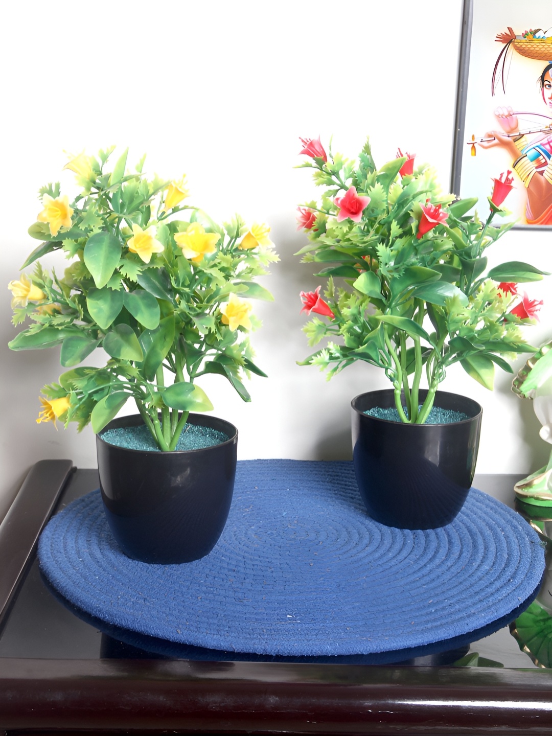 

FOLIYAJ Green 2 Pieces Artificial Plant With Pot