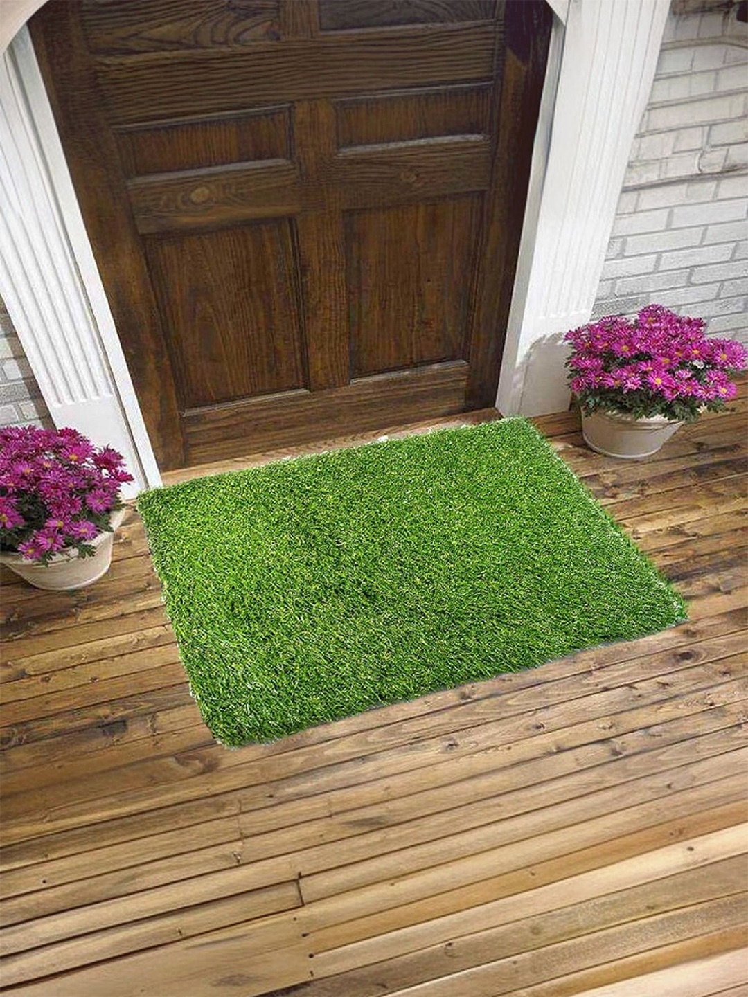 

Kuber Industries Green Textured Doormat