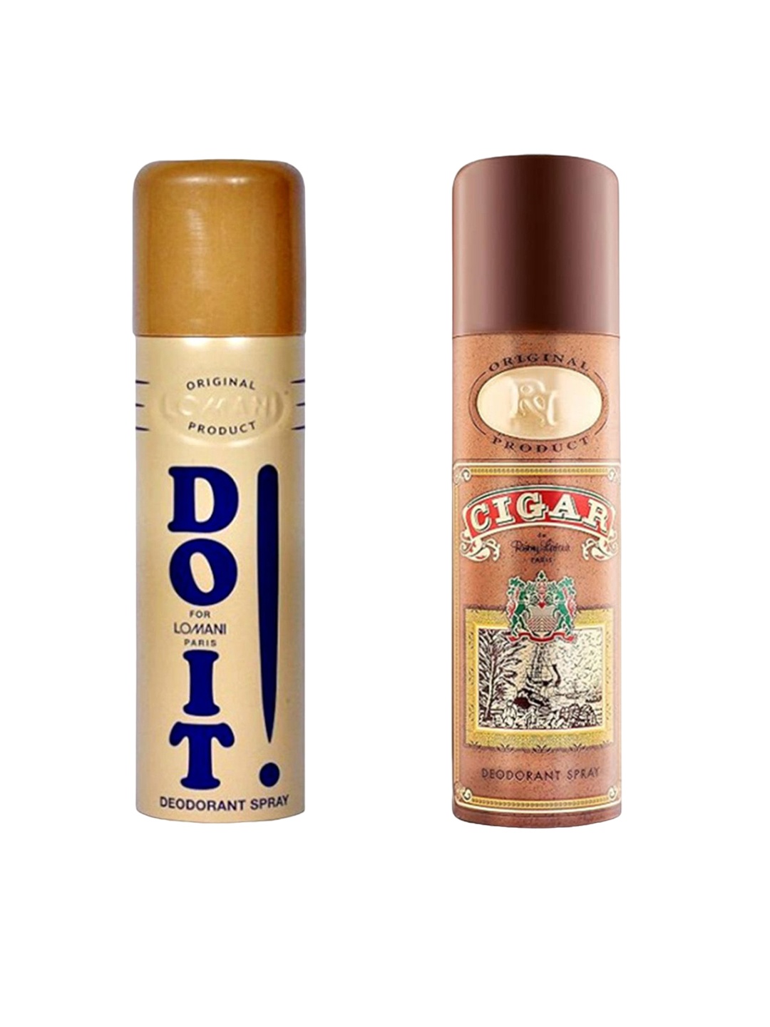 

Lomani Set Of 2 Cigar & Do It Long Lasting Deodorant Spray - 200g Each, Brown