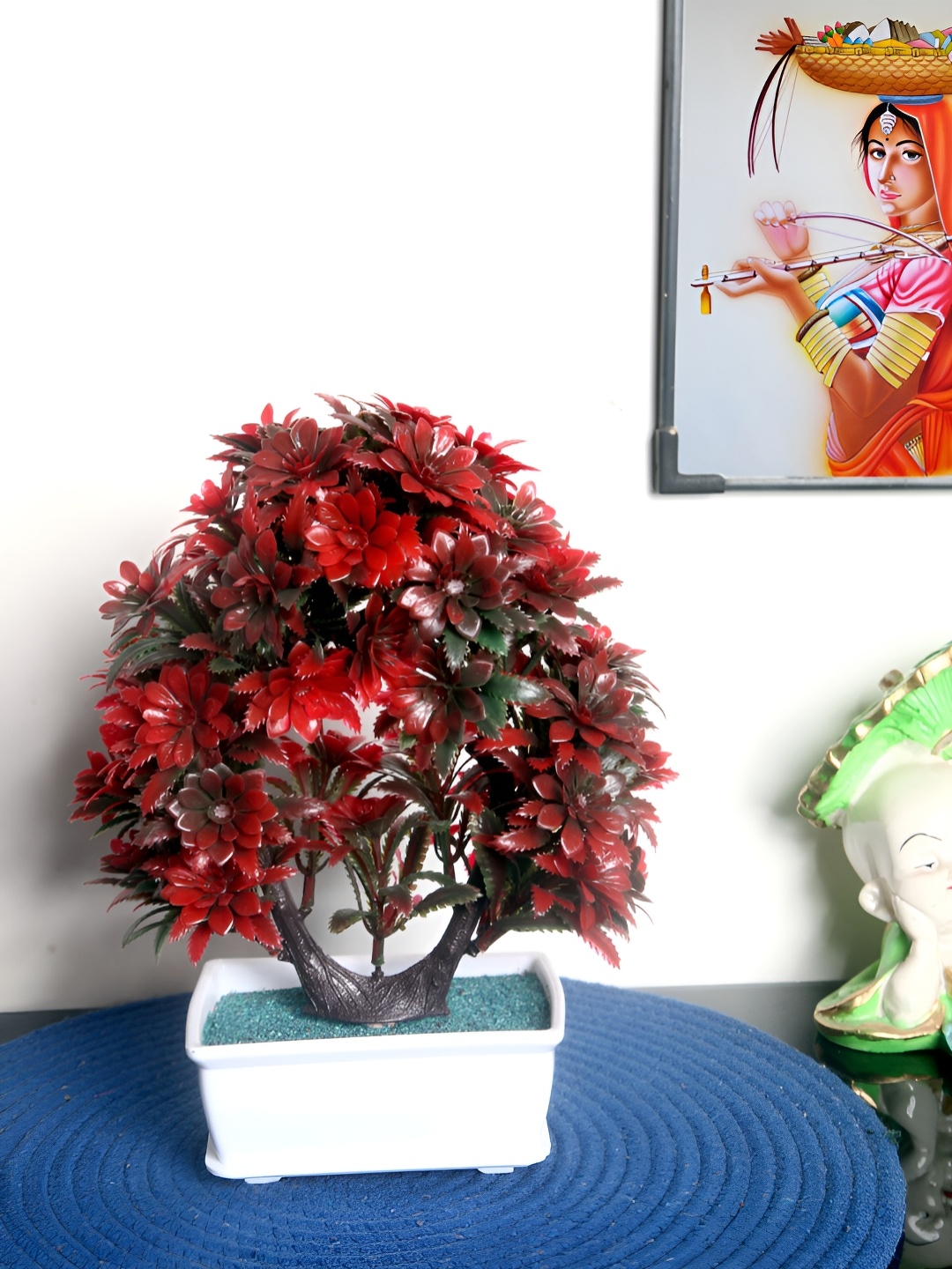 

FOLIYAJ Red 1 Pieces Artificial Plant With Pot