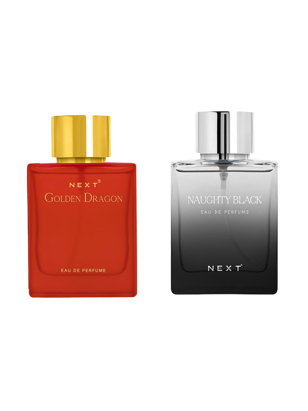 

NEXT CARE Set Of 2 Golden Dragon & Naughty Black Long Lasting Eau De Parfum - 100ml Each, Red