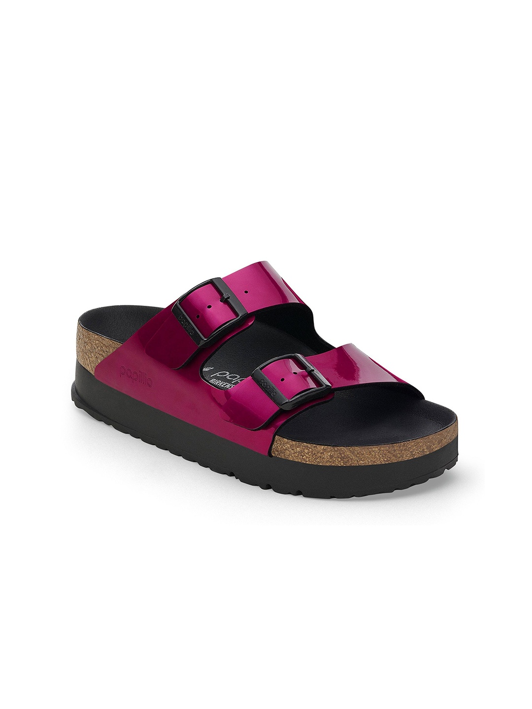 

Birkenstock Women Narrow Width Buckles Detail Open Toe Flats, Magenta