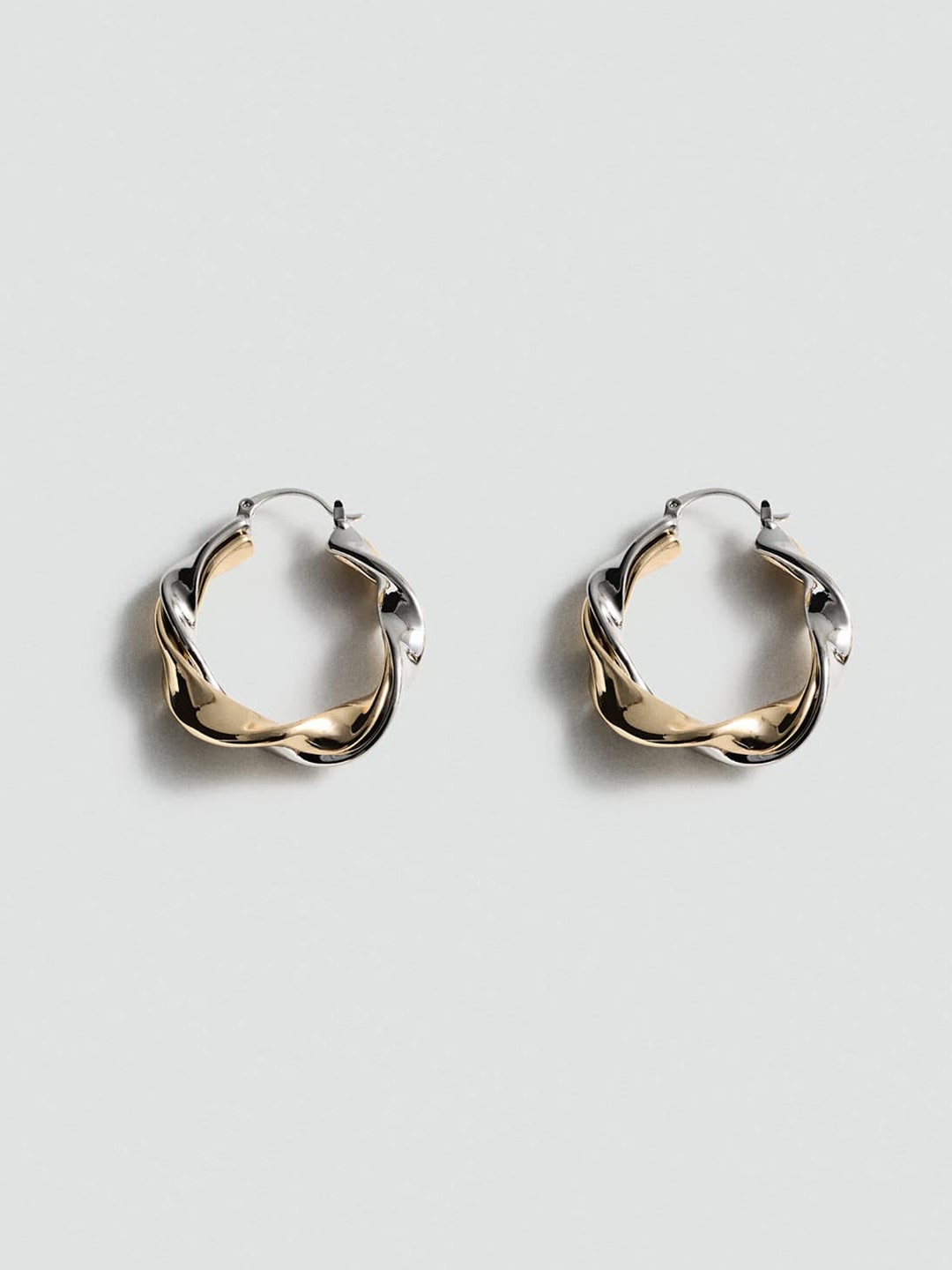 

MANGO Contemporary Hoop Earrings, Silver