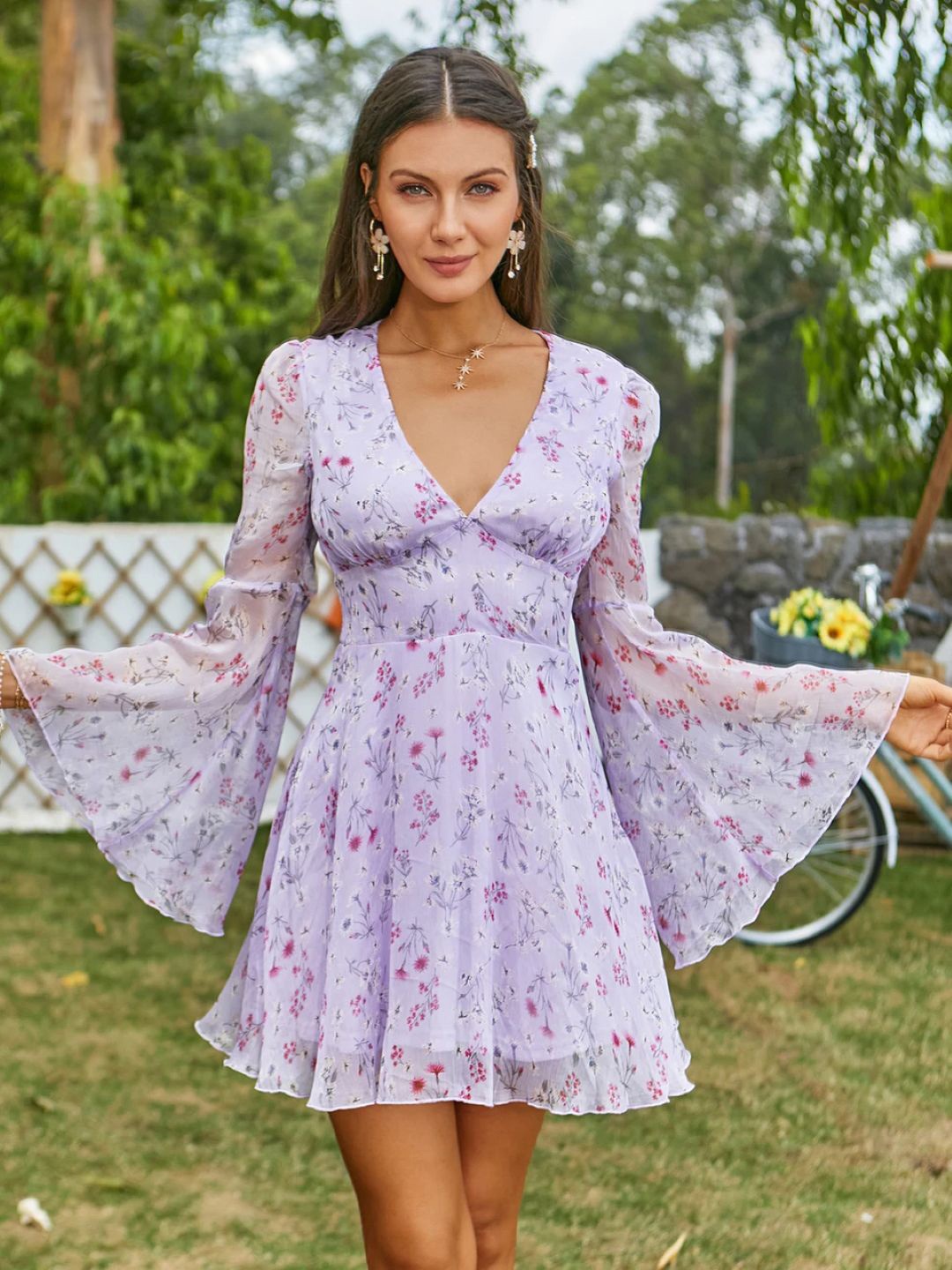 

StyleCast Floral Printed A-Line Mini Dress, Purple