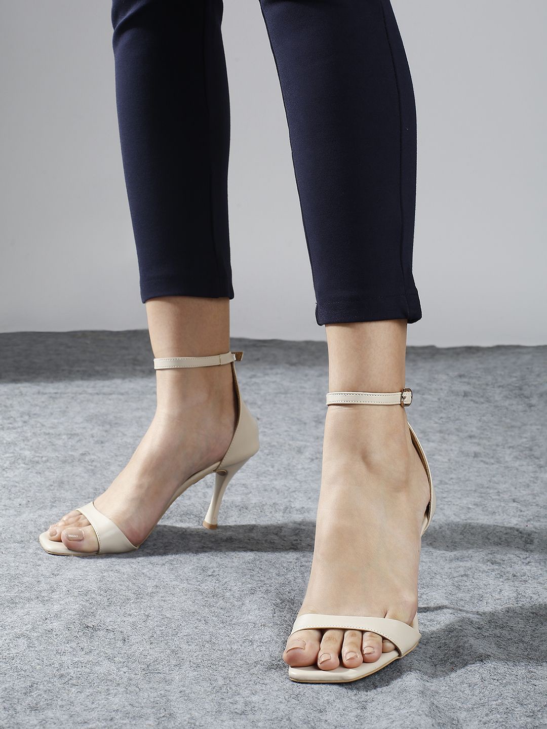 

Inc 5 Mid-Top Stiletto Heel Sandals, Beige