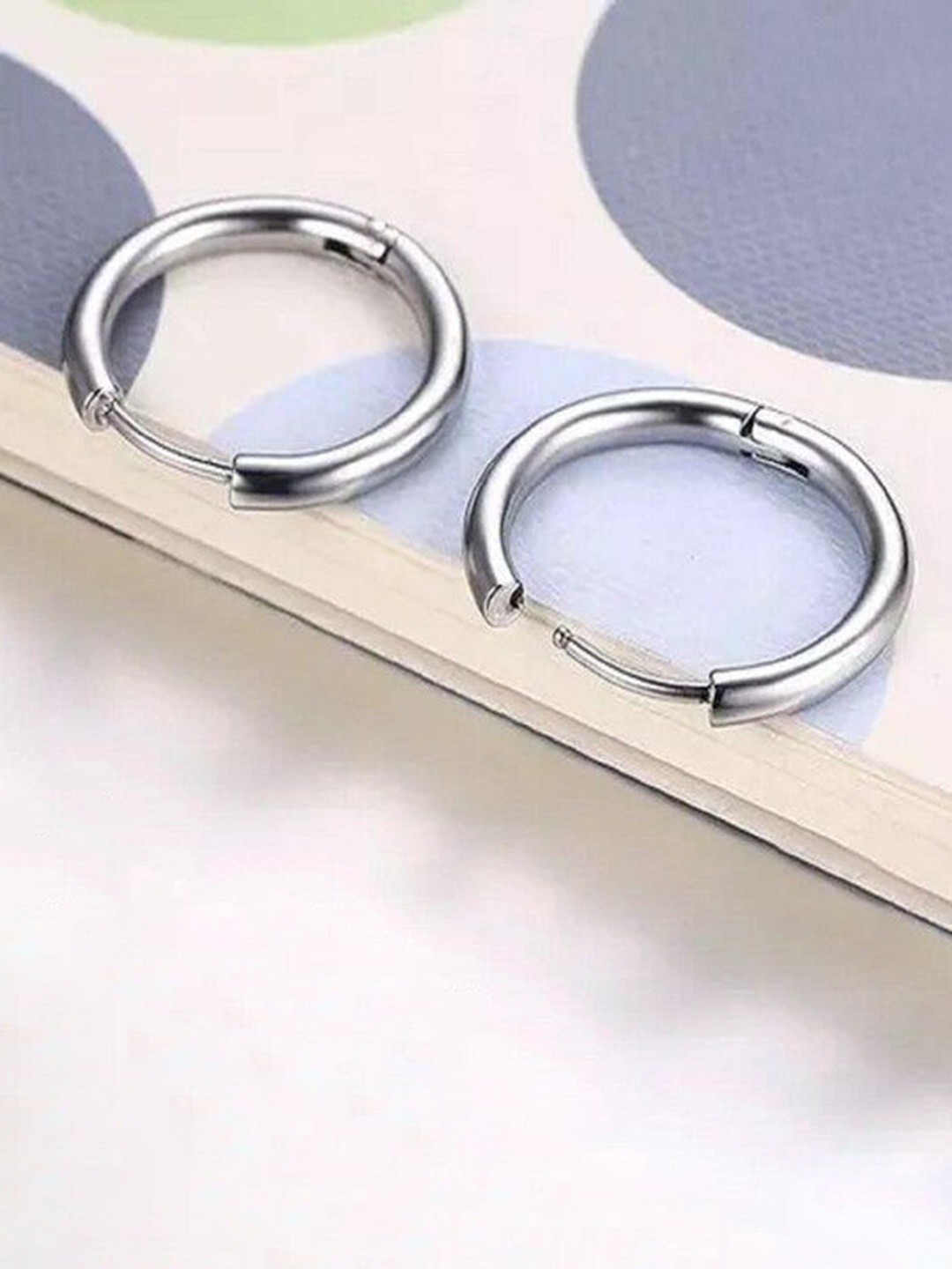 

KRENOZ Men Stainless Steel Classic Hoop Earrings, Silver