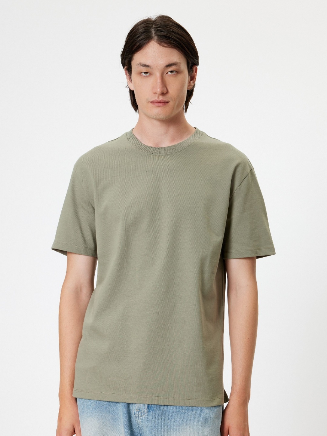 

Koton Men V-Neck Extended Sleeves Pockets T-shirt, Khaki