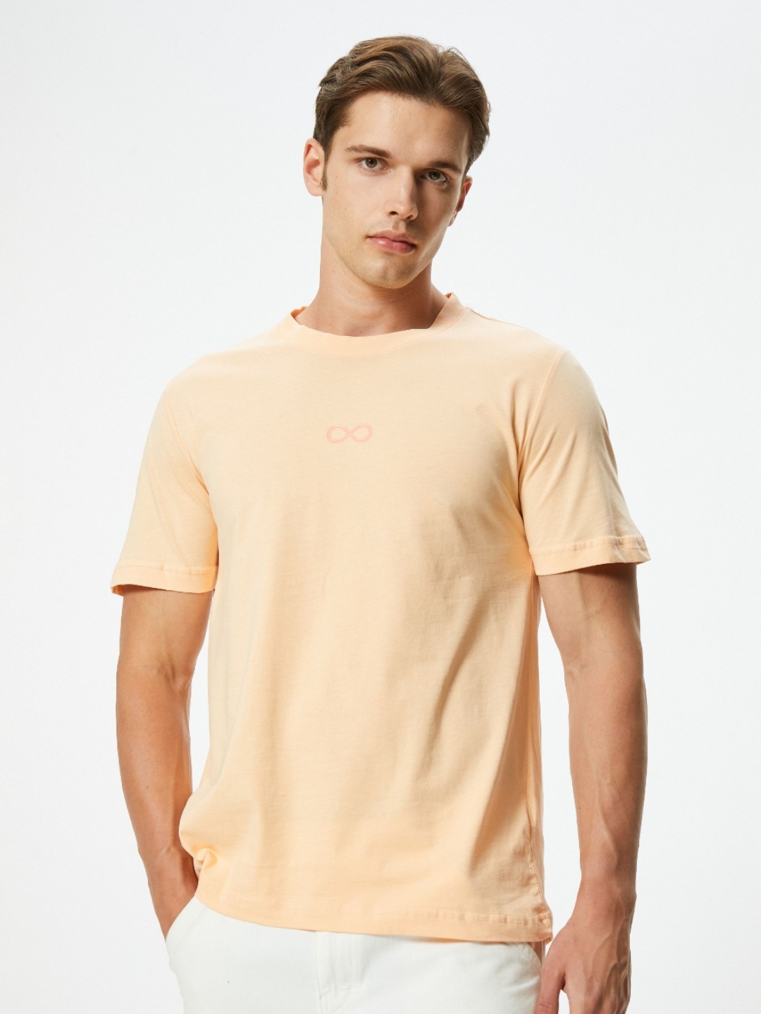 

Koton Men V-Neck Pockets Slim Fit T-shirt, Orange