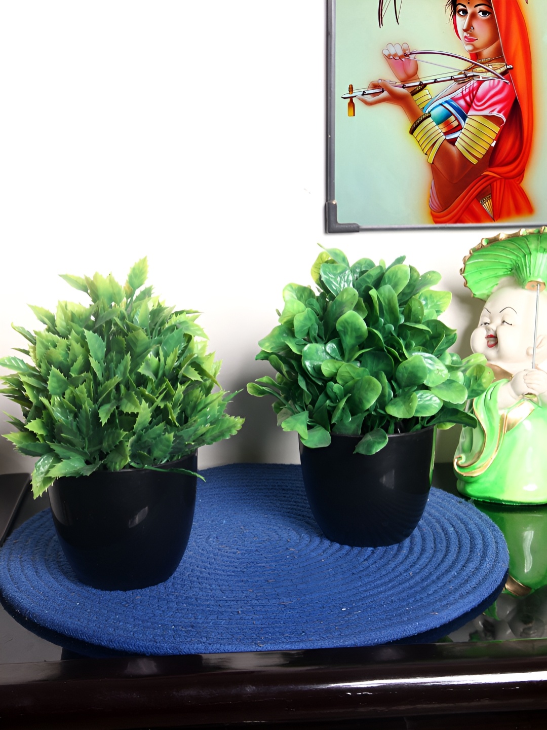 

FOLIYAJ Green 2 Pieces Artificial Plant With Pot