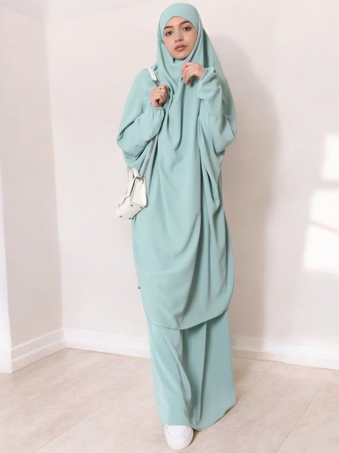 

MUSHKIYA Skirt & Khimar Jilbab Set, Blue