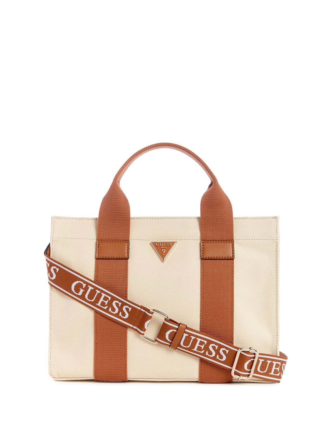 

GUESS Colourblocked Structured Shoulder Bag, Beige