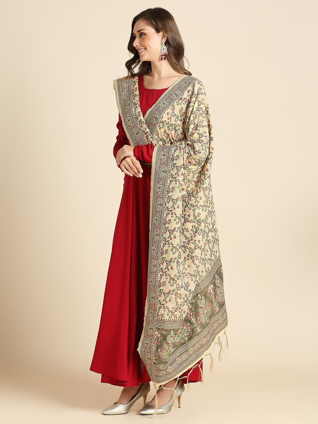 

Dupatta Bazaar Ethnic Woven Design Dupatta, Beige