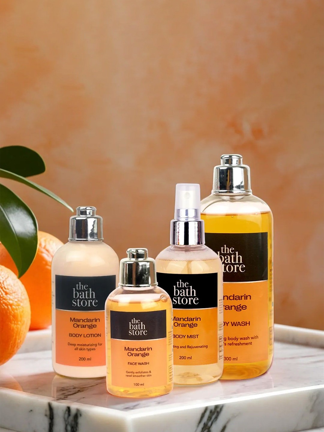 

The Bath Store Set Of 4 Mandarin Orange Body Wash Face Wash Body Lotion & Mist Combo
