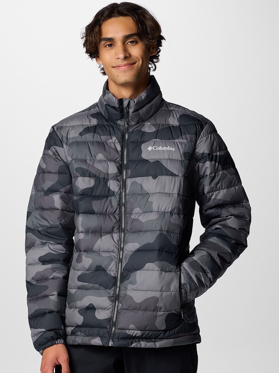 

Columbia Powder Lite II Printed Men Jacket, Black