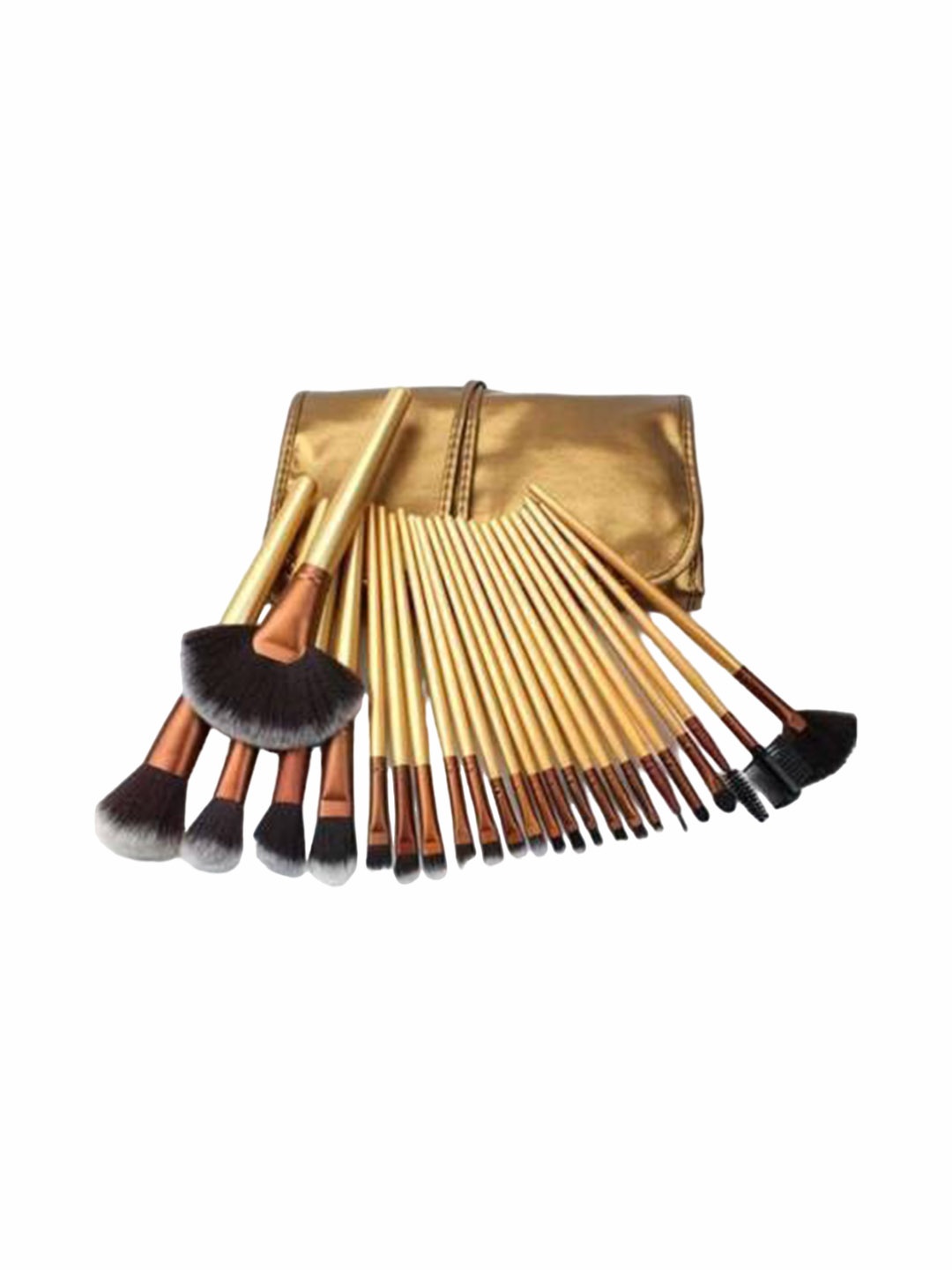 

Yoana Set Of 24 Beauty Professional Cosmetic Makeup Brushes With Leather Case, Gold
