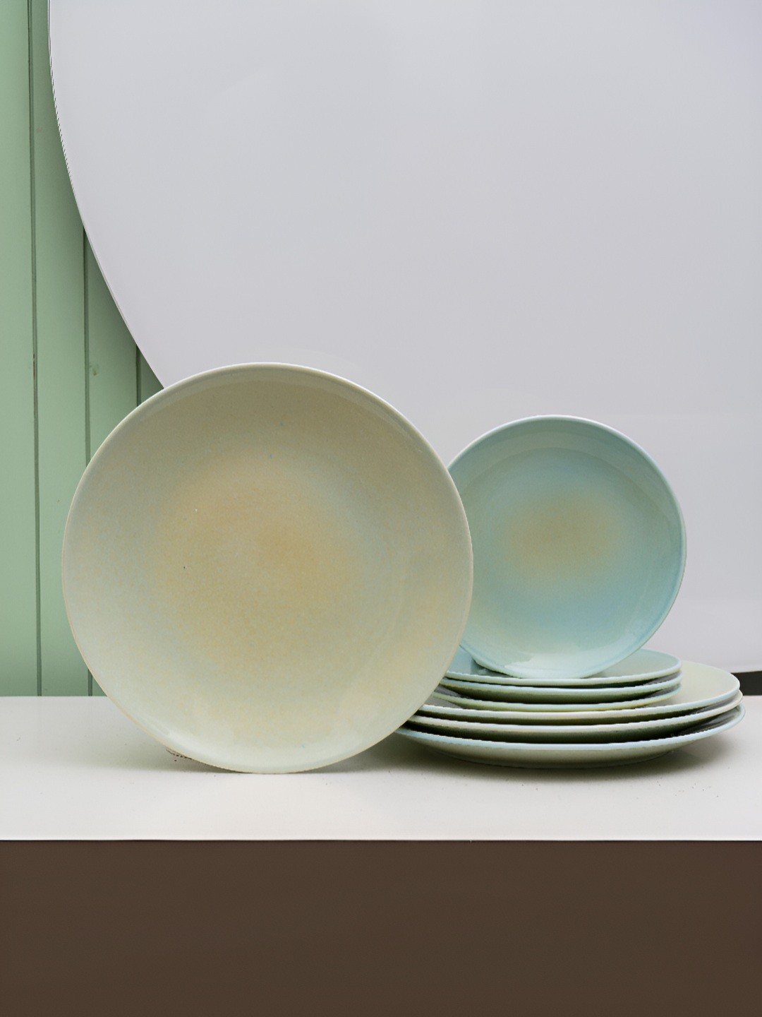 

JCPL Green Set Of 8 Fine Reactive Forest Green Dinner Set