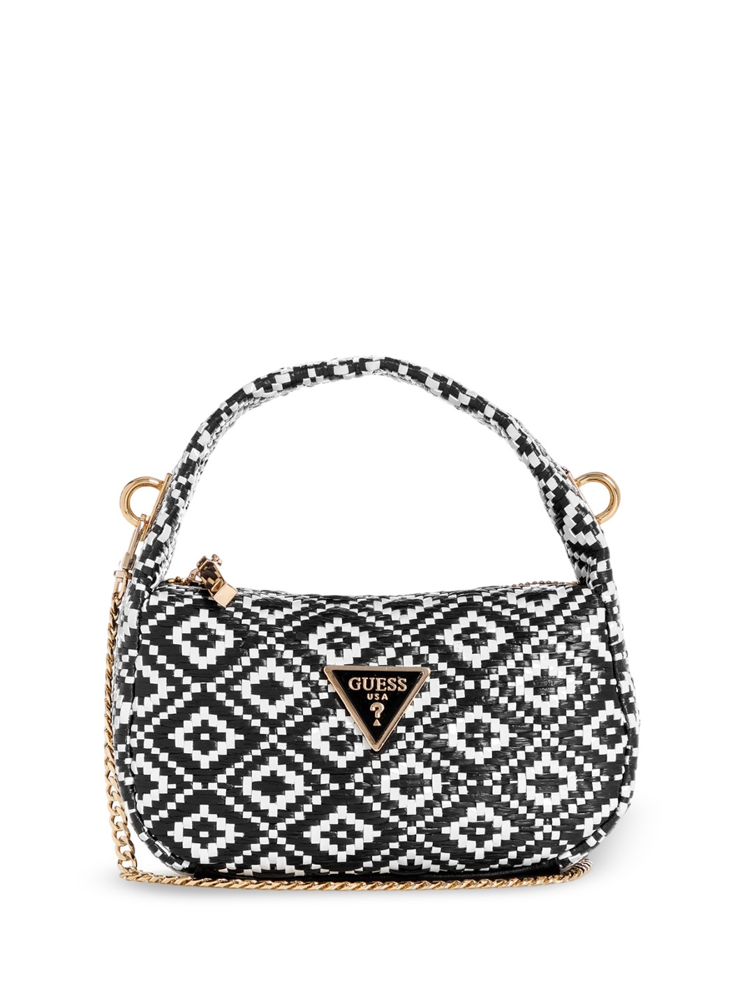 

GUESS Structured Handheld Bag with Quilted, Black