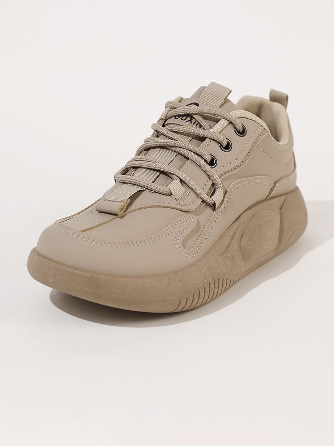 

LULU & SKY Women Lace-Ups PU Sneakers, Khaki