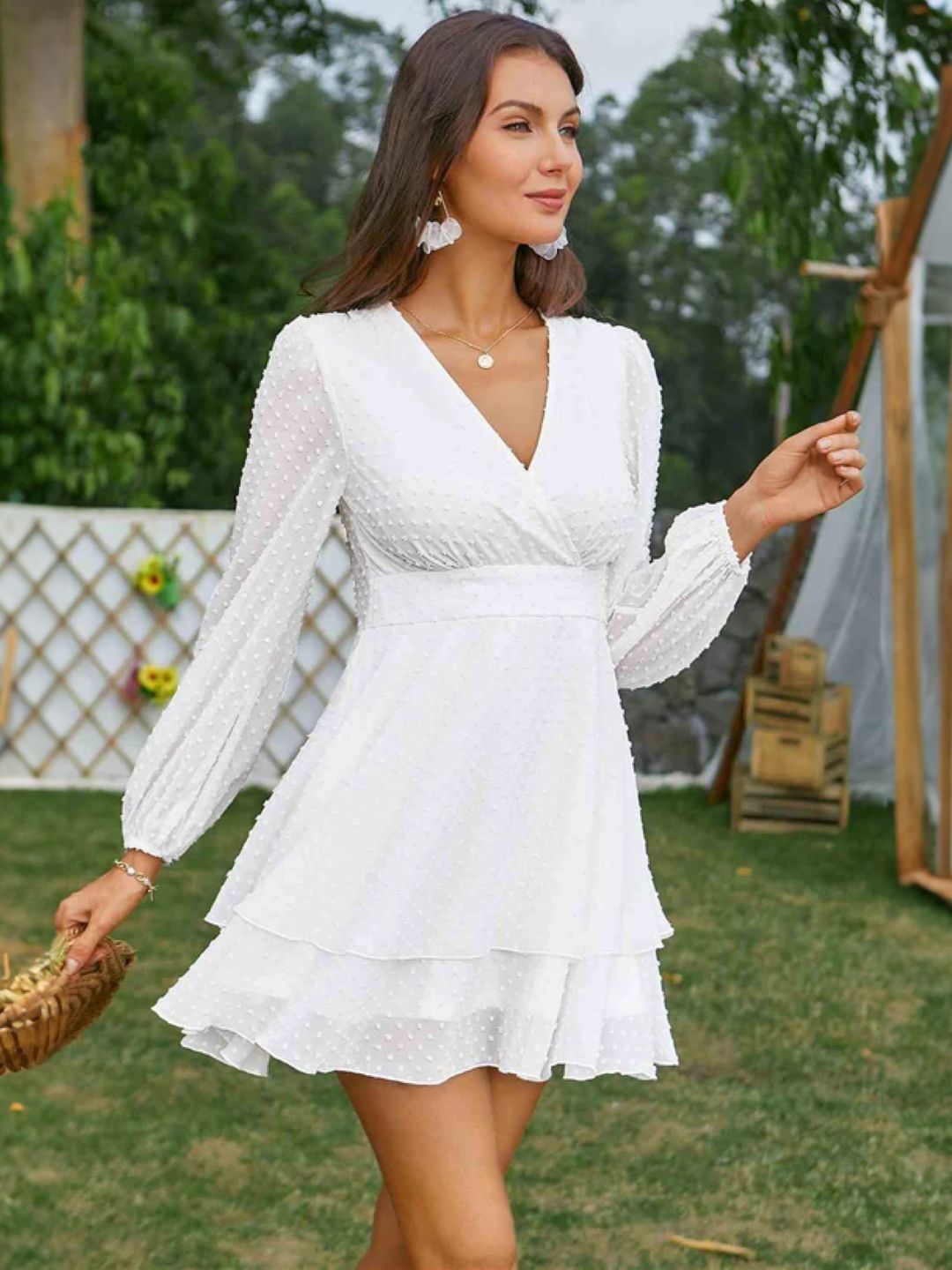 

StyleCast Long Sleeves Fit & Flare Mini Dress, White