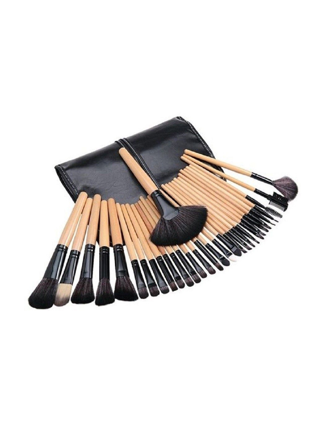 

Yoana Set Of 32 Professional Series Makeup Brush With Leather Pouch, Black