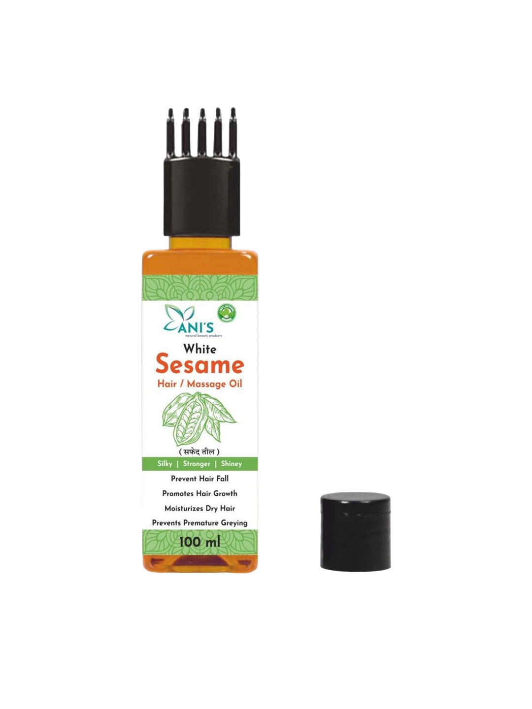 

ANI'S White Sesame Hair Oil For Strong & Silky Hairs - 100ml, Orange