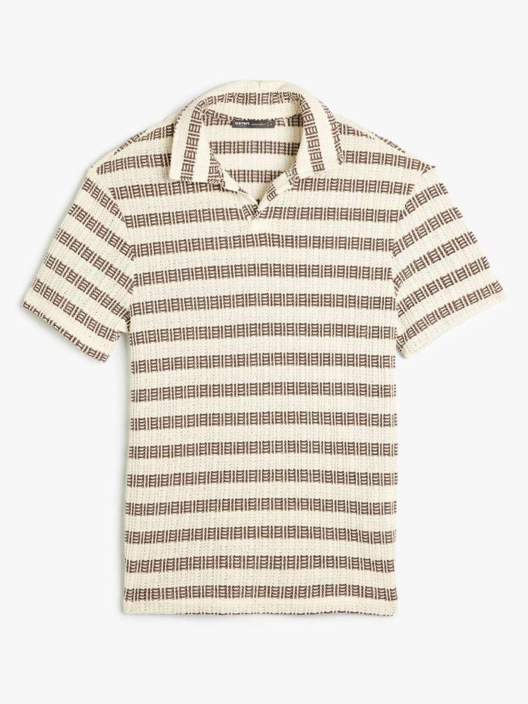 

Koton Men Striped V-Neck Pockets T-shirt, Brown