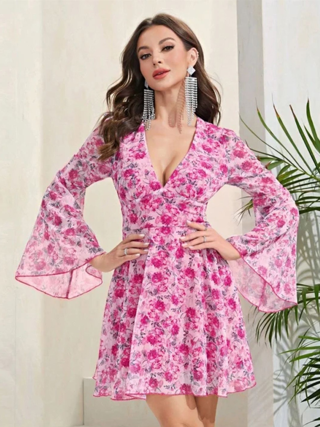 

StyleCast Floral Printed A-Line Mini Dress, Pink
