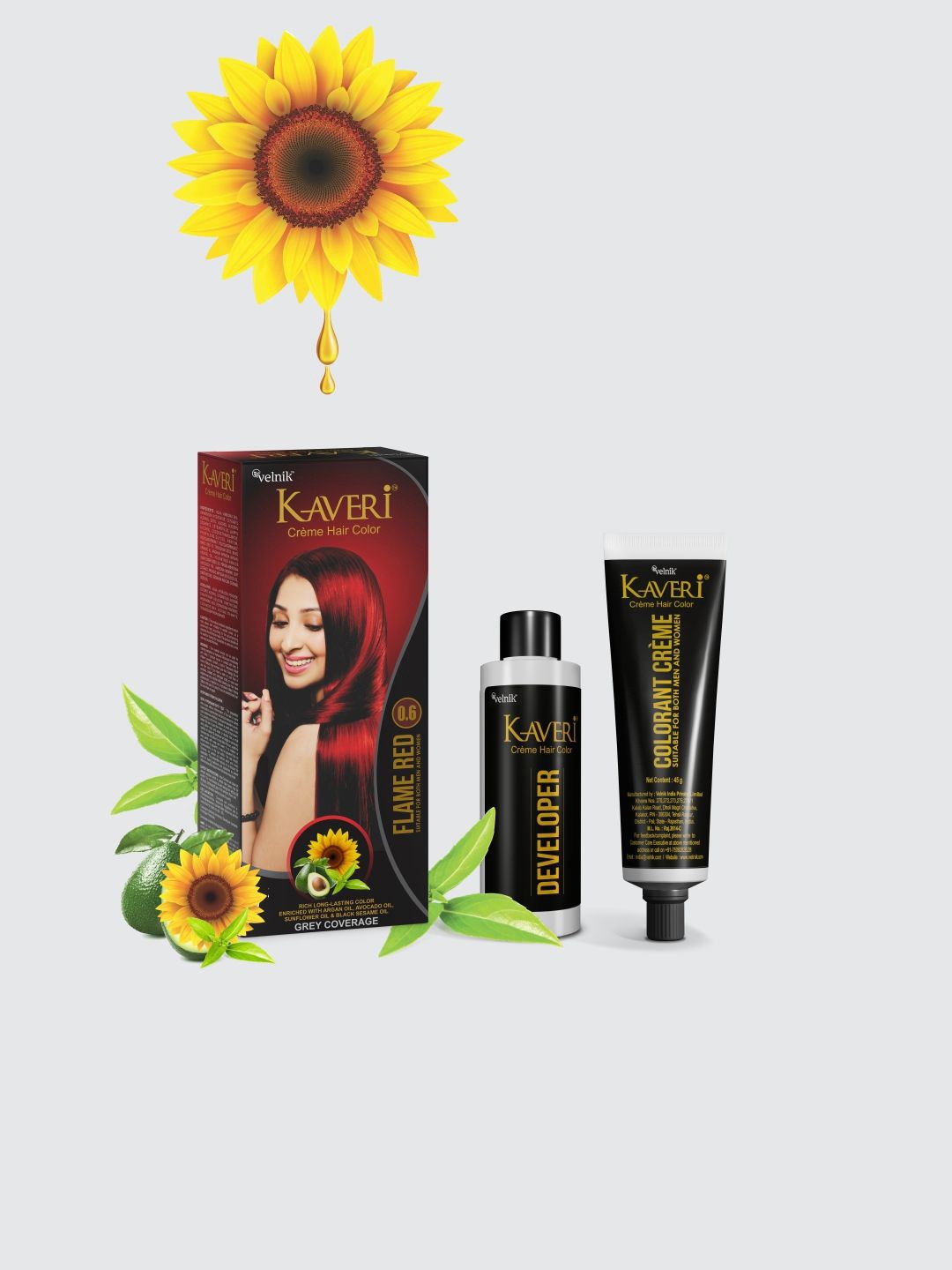 

Kaveri Set Of 2 Crme Hair Colour -90ml -Flame Red, Maroon